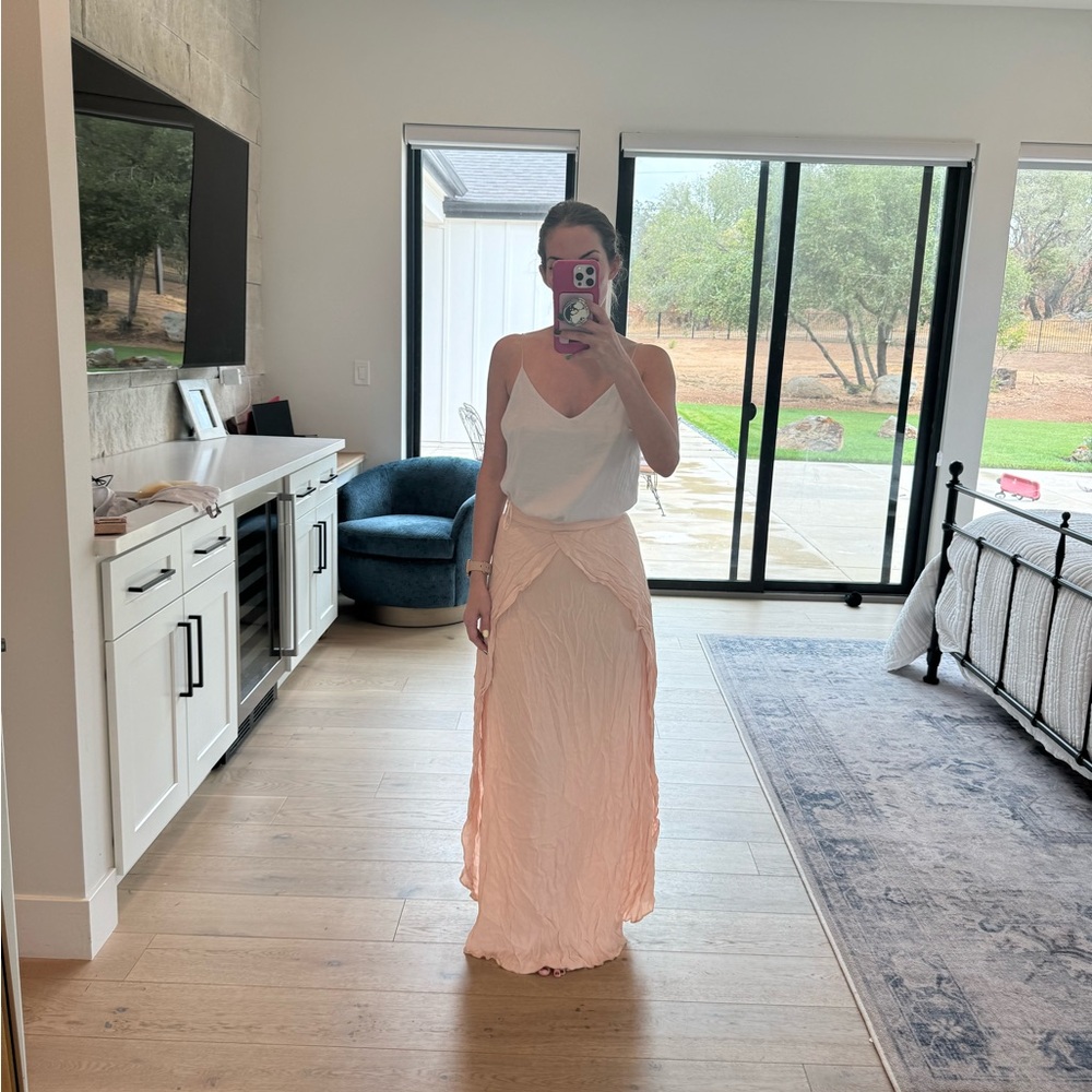 Pink maxi skirt